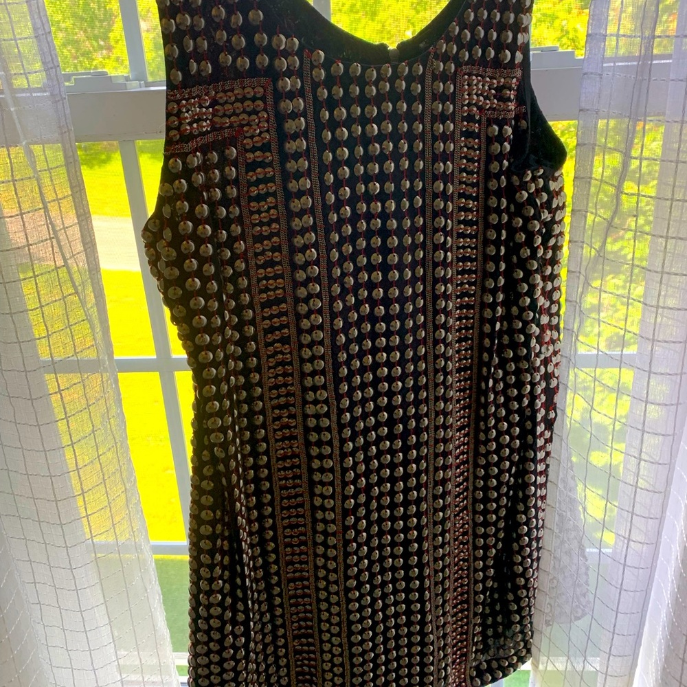 Free People Beaded Tunic Mini Dress